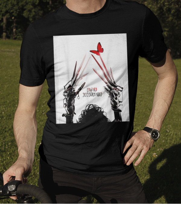 Edward Scissorhands Red Butterfly Iconic Movie T-Shirt