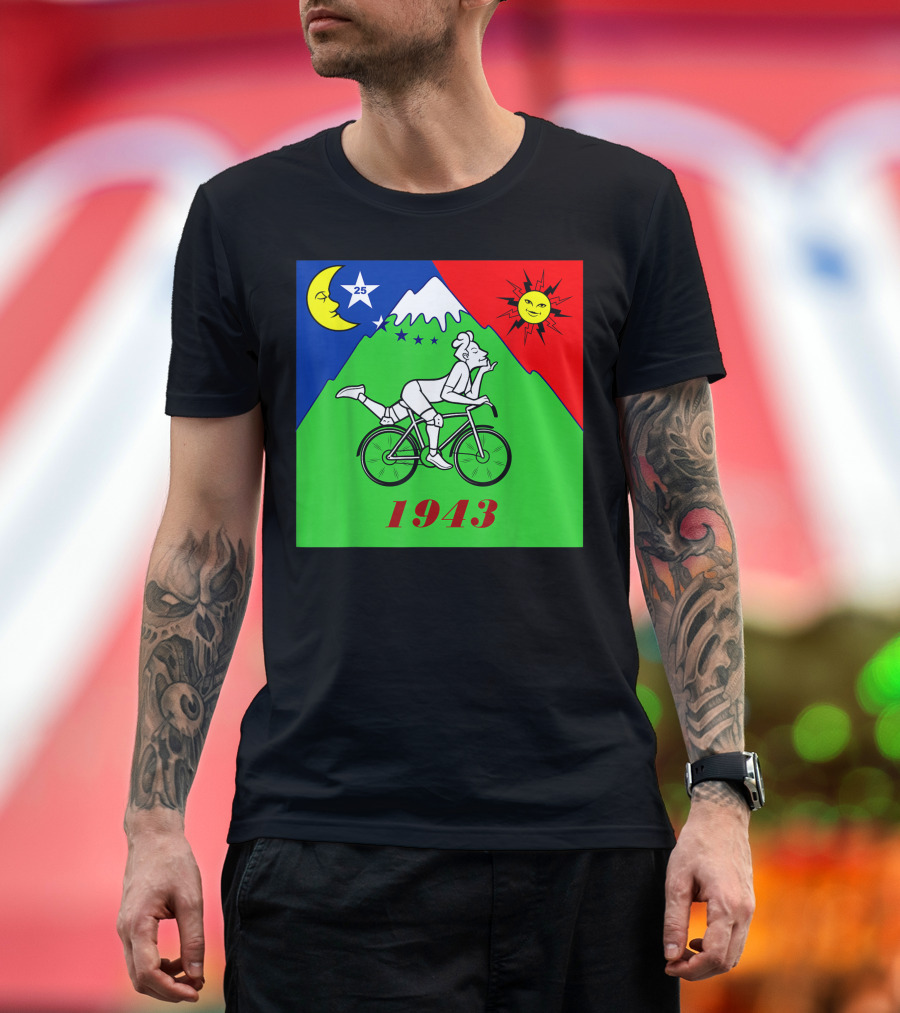 Bicycle Day 1943 LSD Scientist Creator Acid Moon Sun Mountain Stars T-Shirt