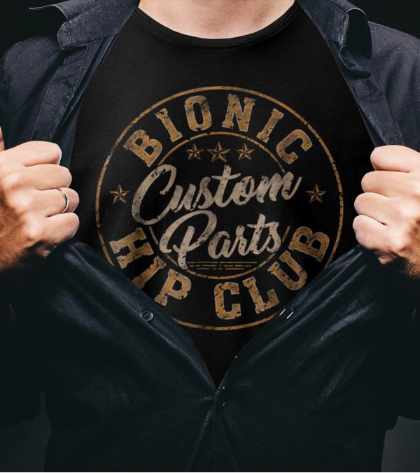 Bionic Hip Club Custom Parts Retro Style Vintage Stars T-Shirt