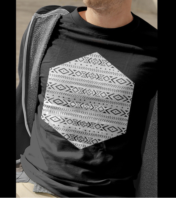 Boho Aztec Ethno Hexagon Geometry Hipster Pattern Fg T-Shirt