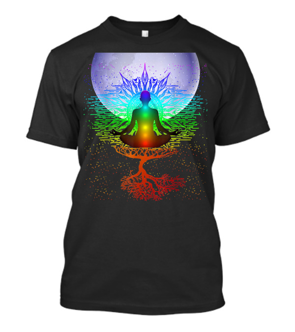 Chakra Meditation Cosmic Moon With Tree Of Life Energies T-Shirt
