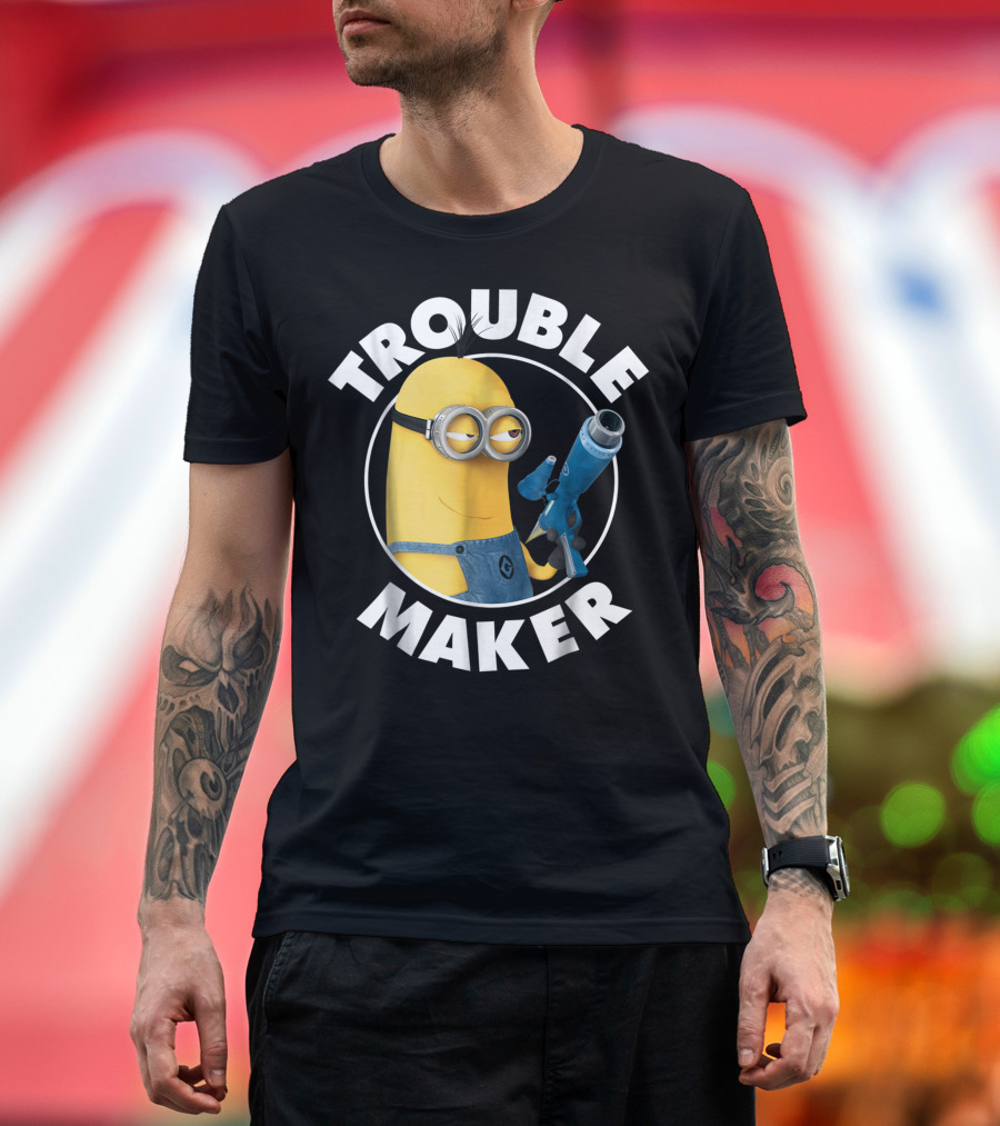 Despicable Me Minions Kevin Trouble Maker Character with Goggle and Blaster T-Shirt