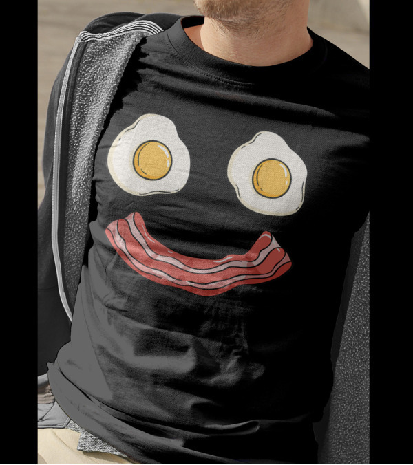 Eggs And Bacon Happy Face Breakfast Smile T-Shirt