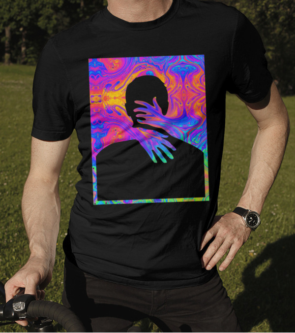 Embracing Colorful Fluid Man Trippy Psychedelic T-Shirt
