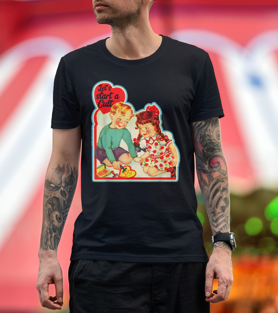 Let's Start a Cult Retro Vintage Hipster Ironic Pun T-Shirt