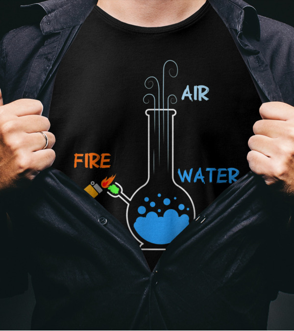 Fire Water Earth Air Marijuana Supporter 420 Smoker Pothead Hippie T-Shirt