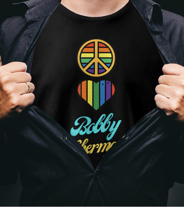Peace Love Bobby Sherman 60S 70S Groovy Rainbows T-Shirt
