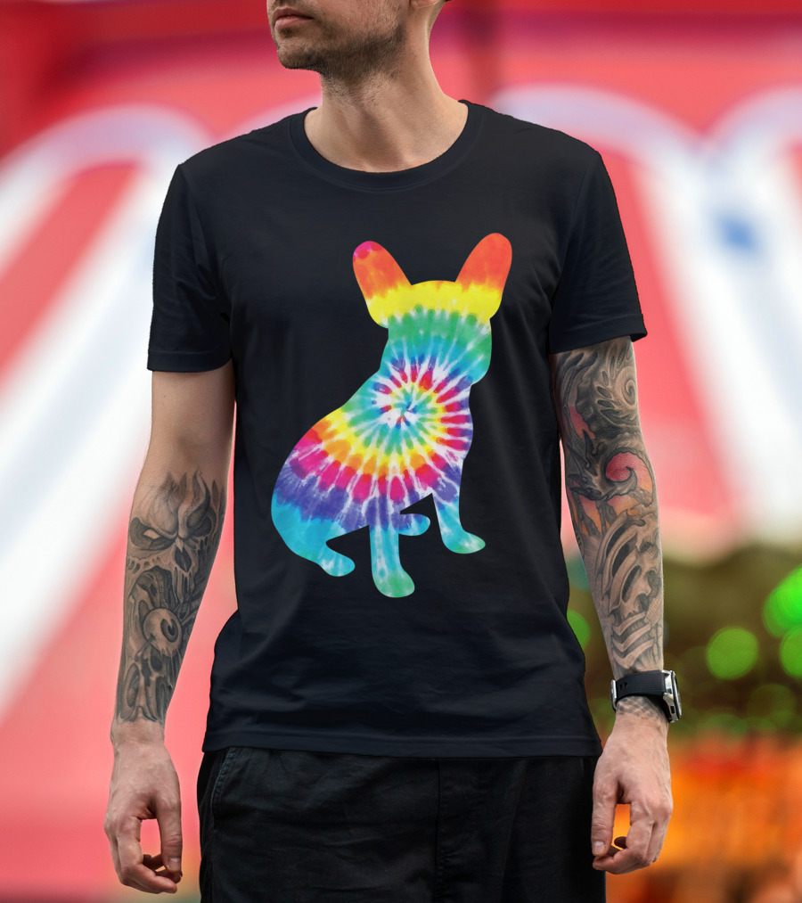 Tie Dye Hippie French Bulldog Puppy T-Shirt