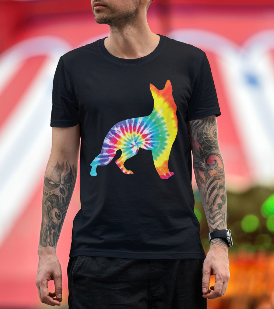 Tie Dye Hippie German Shepherd Puppy T-Shirt