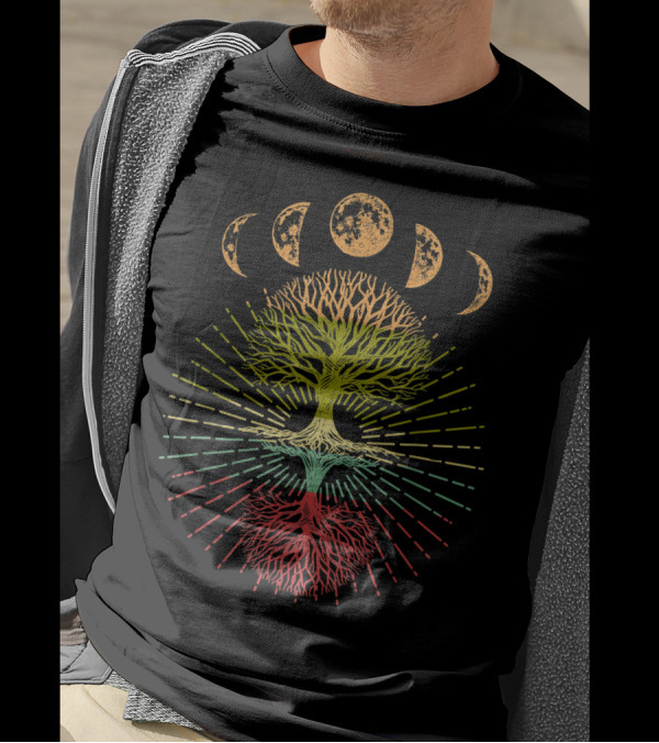 Tree Of Life Radiant Phases Of The Moon 70s Vibes T-Shirt
