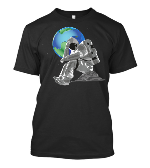 Weeping Astronaut Earth Day Mother Earth Save The Planet Eco Earth Astronaut Reflection T-Shirt
