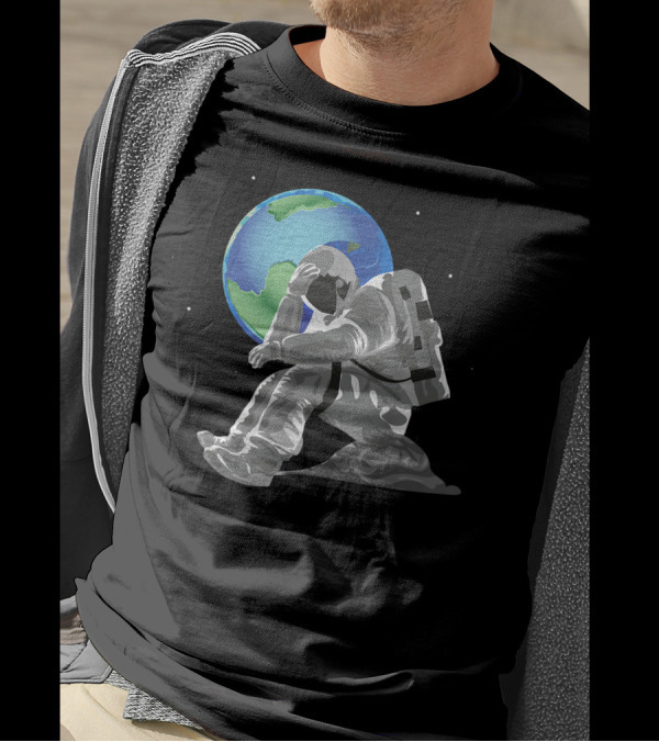 Weeping Astronaut Earth Day Mother Earth Save The Planet Eco Earth Astronaut Reflection T-Shirt