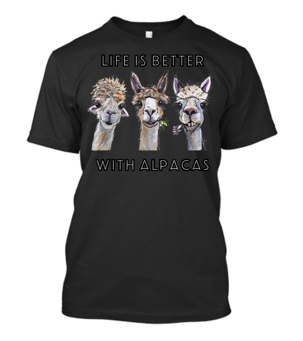 Life Is Better With Alpacas Alpaca Illustration Trio T-Shirt