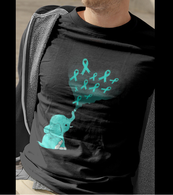 Someone I Love Needs A Cure Fragile X Syndrome Awareness Elephant And Teal Ribbons T-Shirt