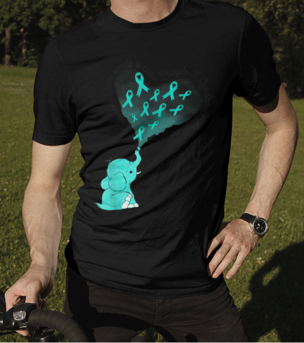 Someone I Love Needs A Cure Fragile X Syndrome Awareness Elephant And Teal Ribbons T-Shirt