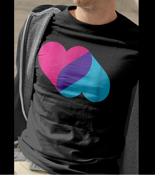 Androgynous Pride Heart Androgyne Colorful T-Shirt