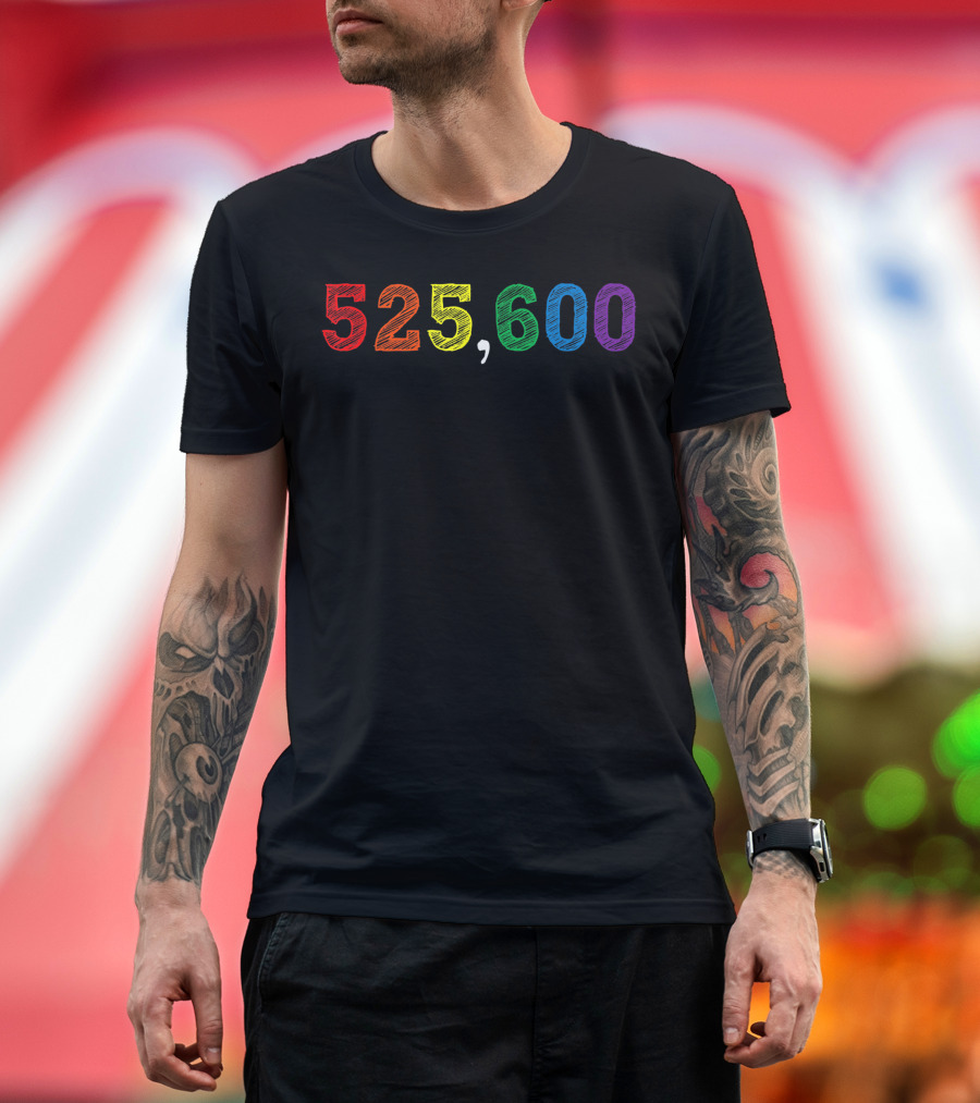 Measure a Year 525600 Minutes Rainbow Color Numbers T-Shirt