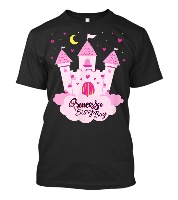 Princess Sissy Boy Non Binary Genderqueer Androgynous Pride Castle Hearts Moon T-Shirt