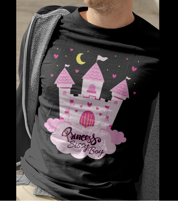 Princess Sissy Boy Non Binary Genderqueer Androgynous Pride Castle Hearts Moon T-Shirt
