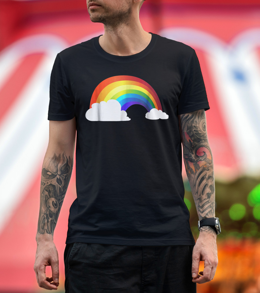 Rainbow Shiny Rainbow in the Clouds T-Shirt
