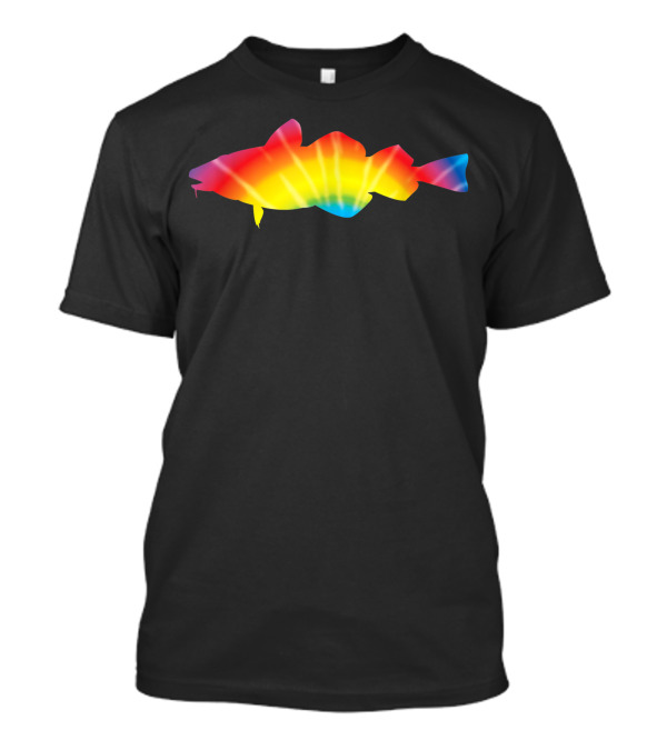 Tie Dye Cod Rainbow Cusk Fish Scrod Print T-Shirt