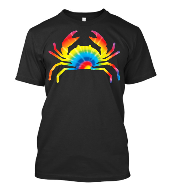 Tie Dye Rainbow Crab Decapod Ocean Print T-Shirt