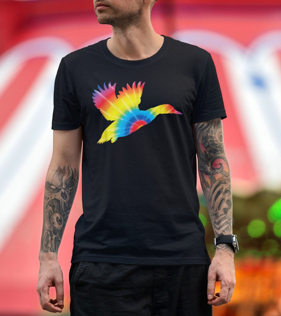 Tie Dye Mallard Rainbow Duck Bird T-Shirt