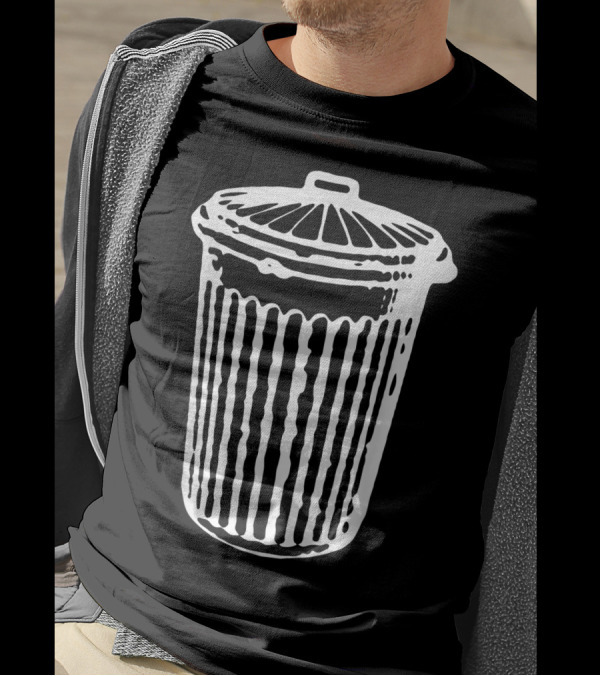 Fun Trash Can Garbage Day Retro Sketch T-Shirt