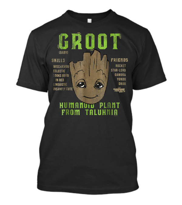 Groot Baby Mischievous Skills Friends Guardians Of The Galaxy Vol. 2 Humanoid Plant From Taluhnia T-Shirt