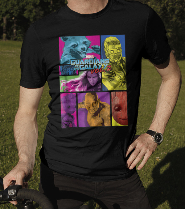 Marvel Guardians Of The Galaxy Vol. 2 Team Character Montage T-Shirt