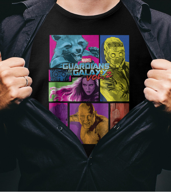 Marvel Guardians Of The Galaxy Vol. 2 Team Character Montage T-Shirt