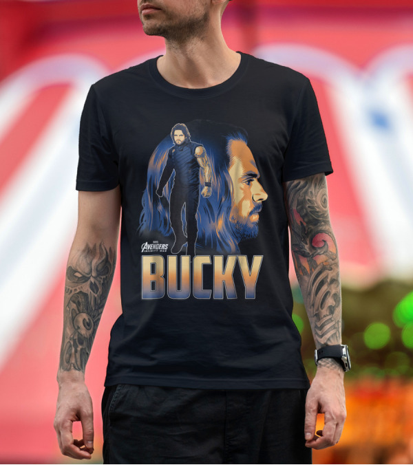 Premium T-Shirt: Marvel Avengers Infinity War Bucky Large Profile Character T-Shirt Marvel Avengers Infinity War Bucky Large Profile Character T-Shirt