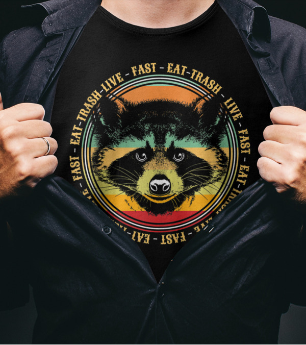 Raccoon Eat Trash Live Fast Vintage T-Shirt