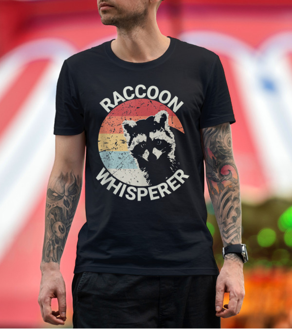 Premium T-Shirt: Raccoon Whisperer Vintage Raccoon Feeder Pet Raccoons Love T-Shirt Raccoon Whisperer Vintage Raccoon Feeder Pet Raccoons Love T-Shirt