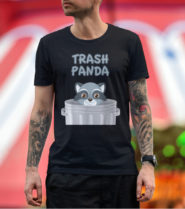 Premium T-Shirt: Trash Panda Raccoon Peeking Out of Garbage Can T-Shirt Trash Panda Raccoon Peeking Out of Garbage Can T-Shirt