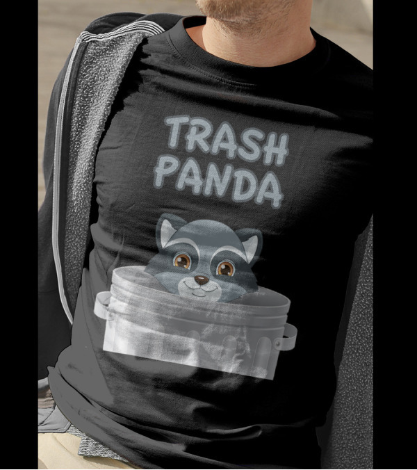 Trash Panda Raccoon Peeking Out Of Garbage Can T-Shirt
