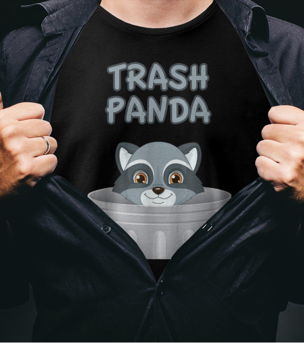 Trash Panda Raccoon Peeking Out Of Garbage Can T-Shirt