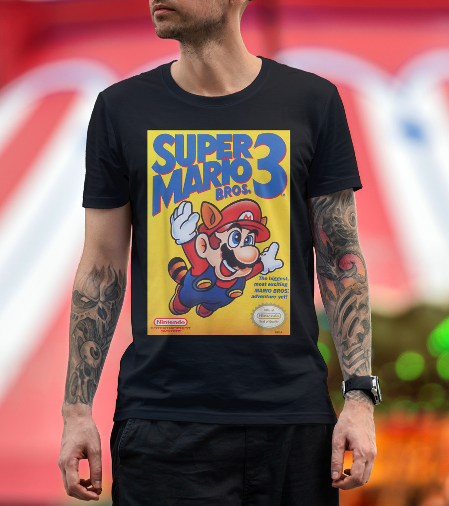 Super Mario Bros. 3 Flying Raccoon Mario Nintendo Entertainment System Adventure T-Shirt