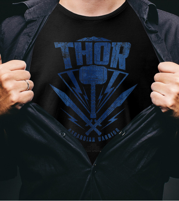 Thor Ragnarok Asgardian Warrior Hammer Shield Marvel T-Shirt