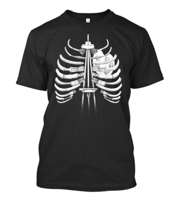 I Can Feel It In My Bones Brush Ribcage Skeleton T-Shirt