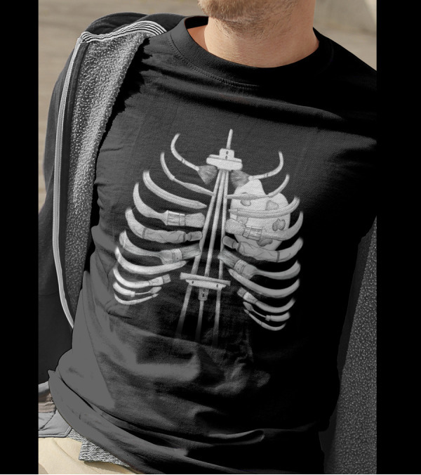 I Can Feel It In My Bones Brush Ribcage Skeleton T-Shirt