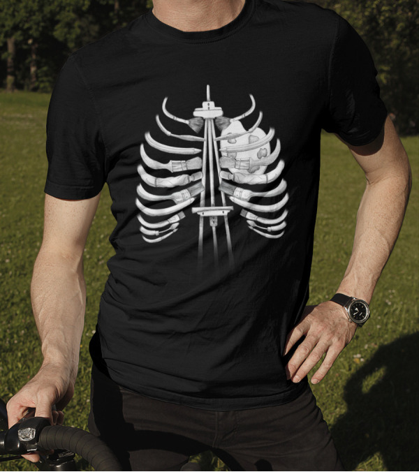 I Can Feel It In My Bones Brush Ribcage Skeleton T-Shirt
