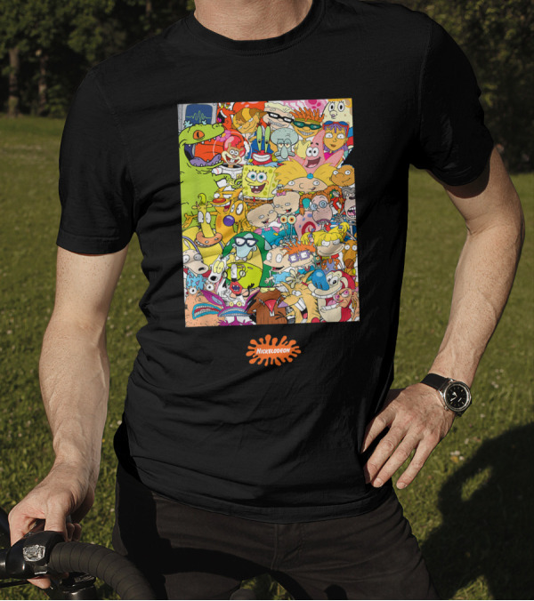 Nickelodeon Group Shot Center Square All 90s Characters T-Shirt