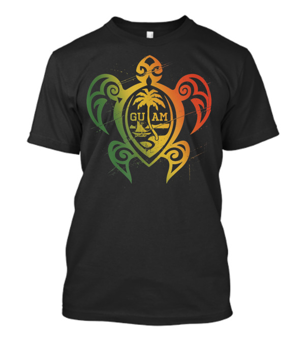Guam Flag Islander Turtle Chamorro Guamanian Shield Palmtree Sailboat T-Shirt