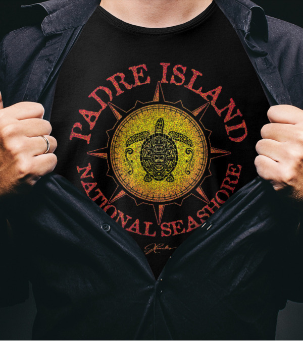 Padre Island National Seashore Sea Turtle Windrose Jcombs T-Shirt