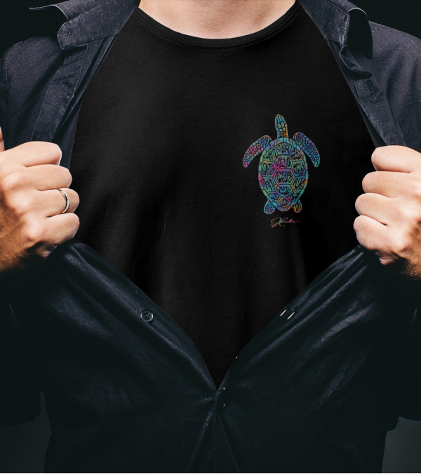 Jcombs Sea Turtle Slipstream Vibrant Two Sided T-Shirt