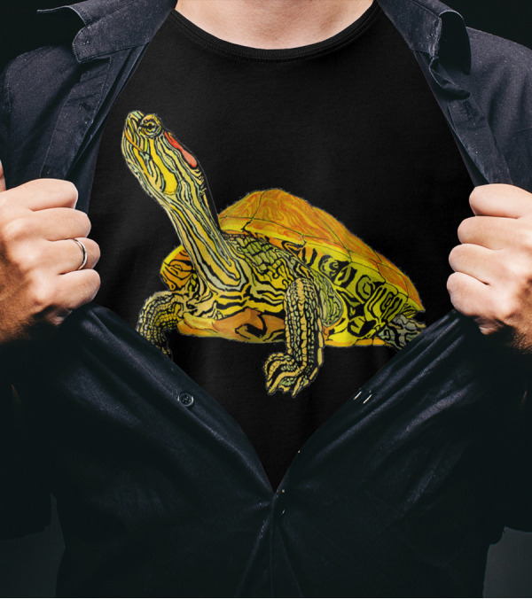 Redeared Slider Turtle Lovers Bright Yellow T-Shirt