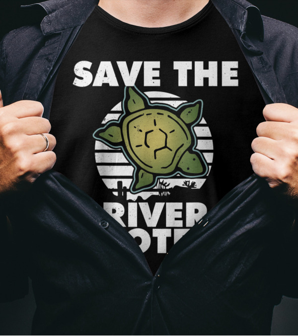 Save The River Cooters Turtle Conservation Ocean Wildlife T-Shirt
