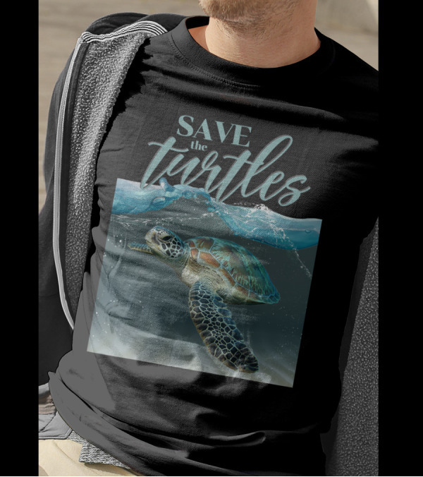 SAVE THE TURTLES Colorful Sea Turtle Ocean Conservation T-Shirt