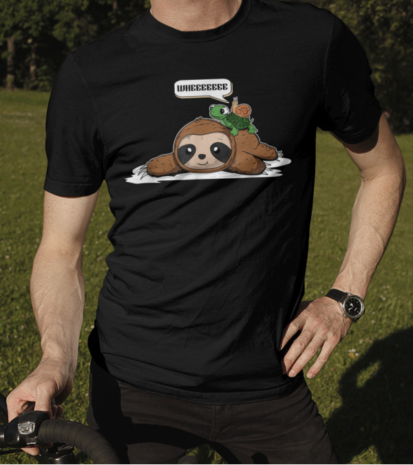 Wheeeeee Sloth Turtle Snail Cute Sloth T-Shirt